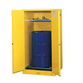 55 Gallon Self -Close Justrite® Sure-Grip® EX Single Vertical Drum Cabinet with Roller Assembly