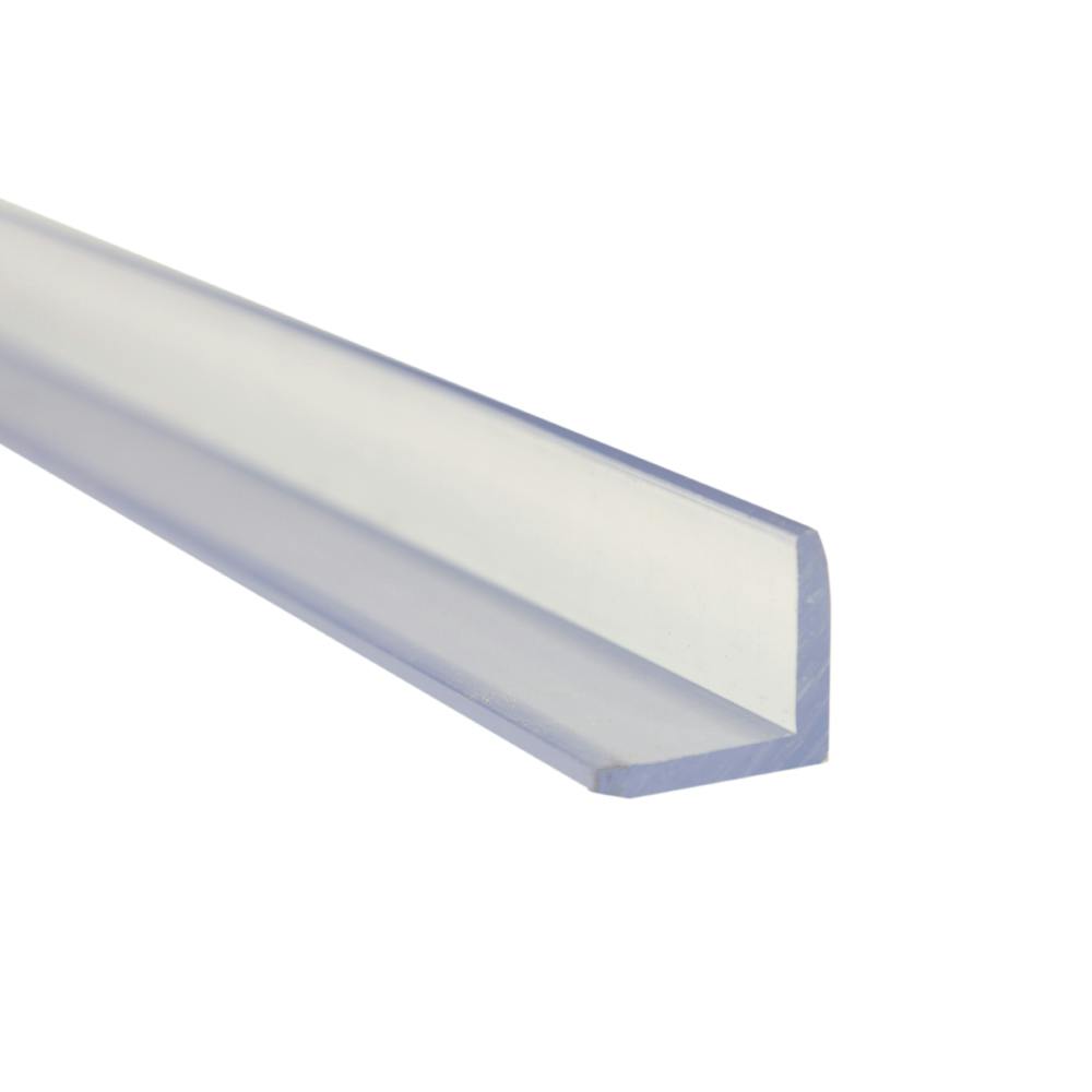 1-1/2" Leg x 1-1/2" Leg x 1/4" Thickness Clear PVC 90° Angle - 10' Length