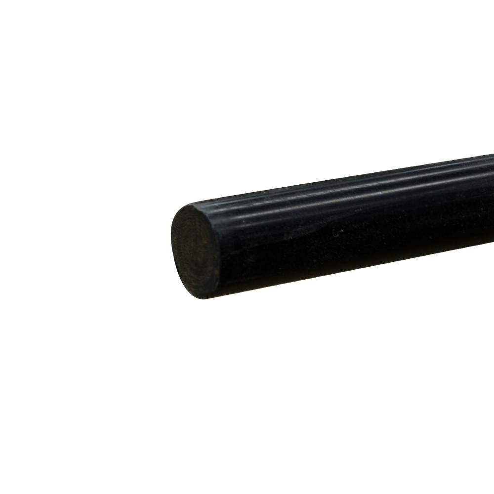 1" Dia. Black ABS Solid Round Rod - 8' Length