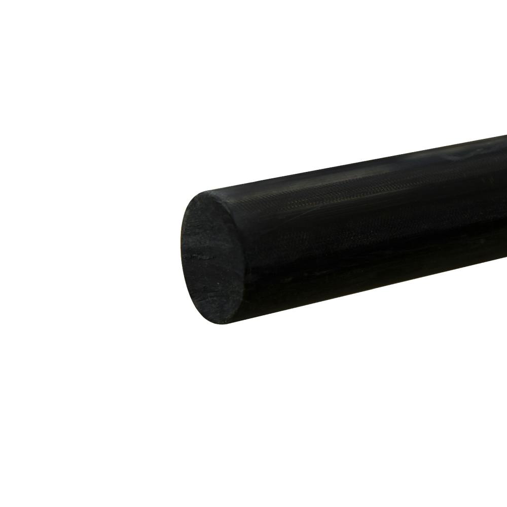 1-1/2" Dia. Black ABS Solid Round Rod - 8' Length