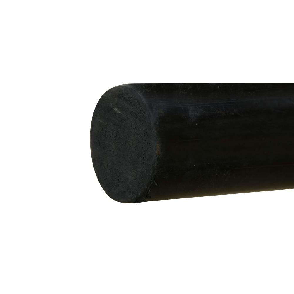 1" Dia. Black ABS Solid Round Rod - 4' Length
