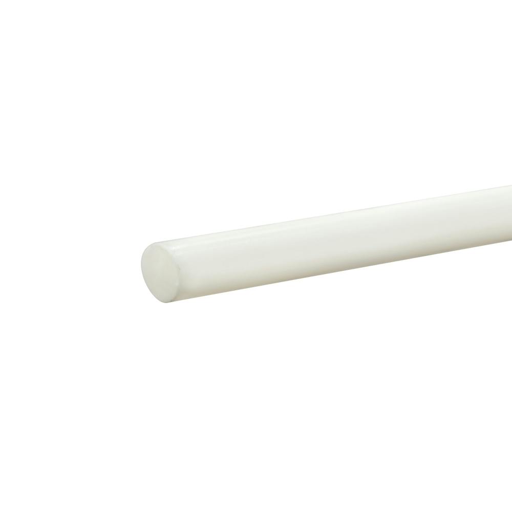 1/4" Dia. Natural ABS Solid Round Rod - 4' Length