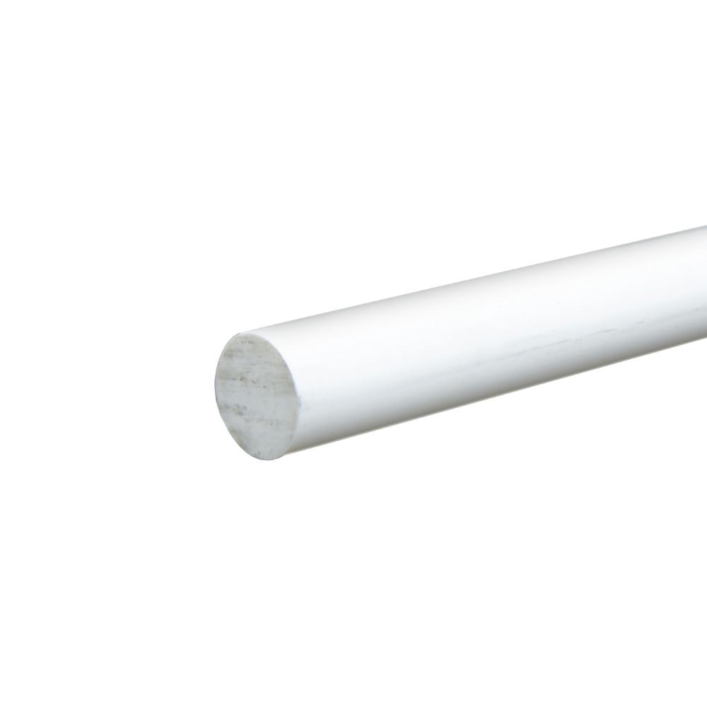 5/8" Dia. White PVC Solid Round Rod - 5' Length