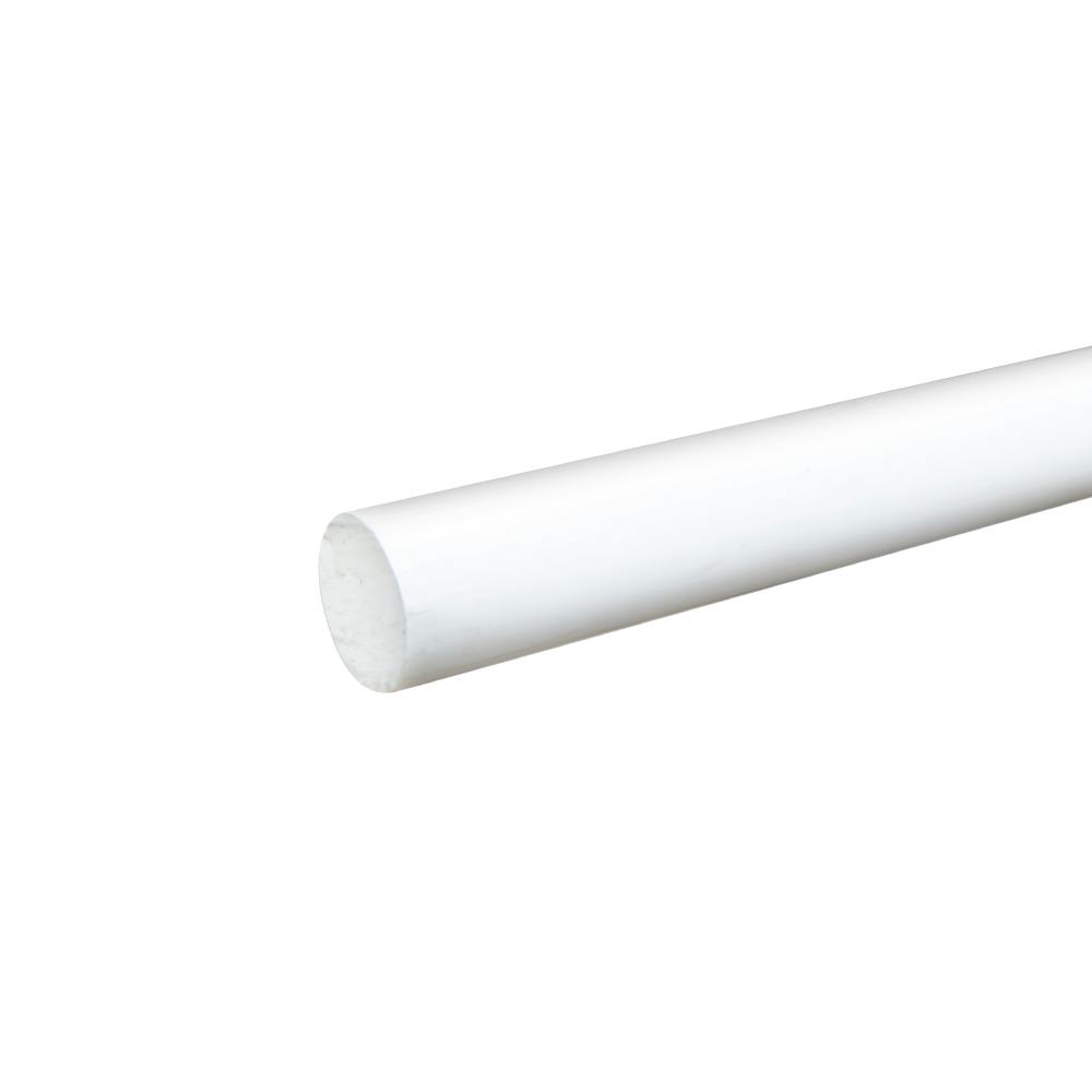 7/8" Dia. White PVC Solid Round Rod - 5' Length