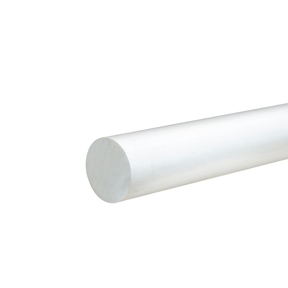 1-1/8" Dia. White PVC Solid Round Rod - 5' Length