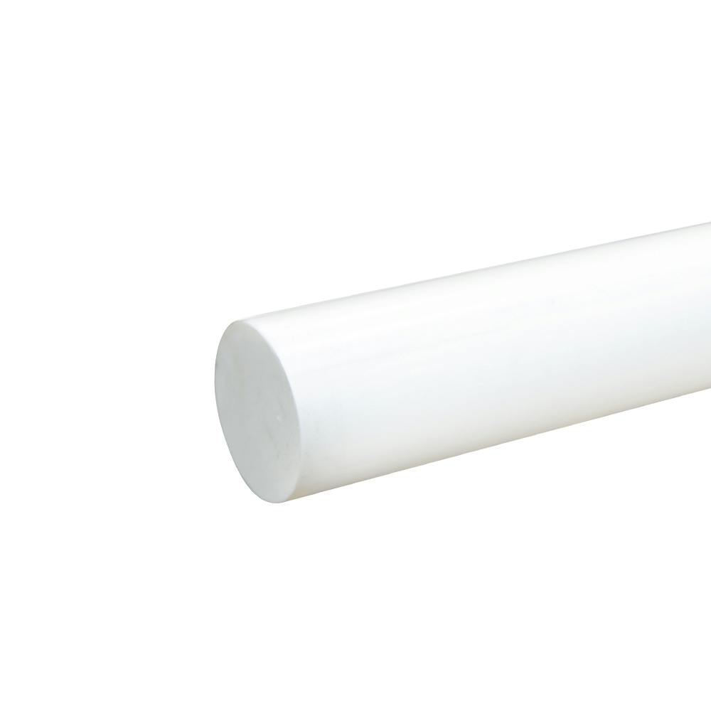 1-3/8" Dia. White PVC Solid Round Rod - 5' Length