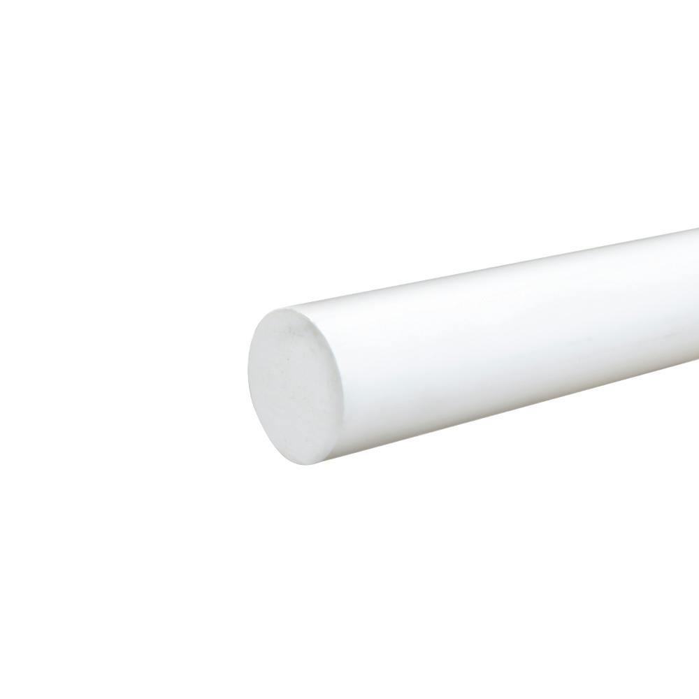1-1/2" Dia. White PVC Solid Round Rod - 5' Length