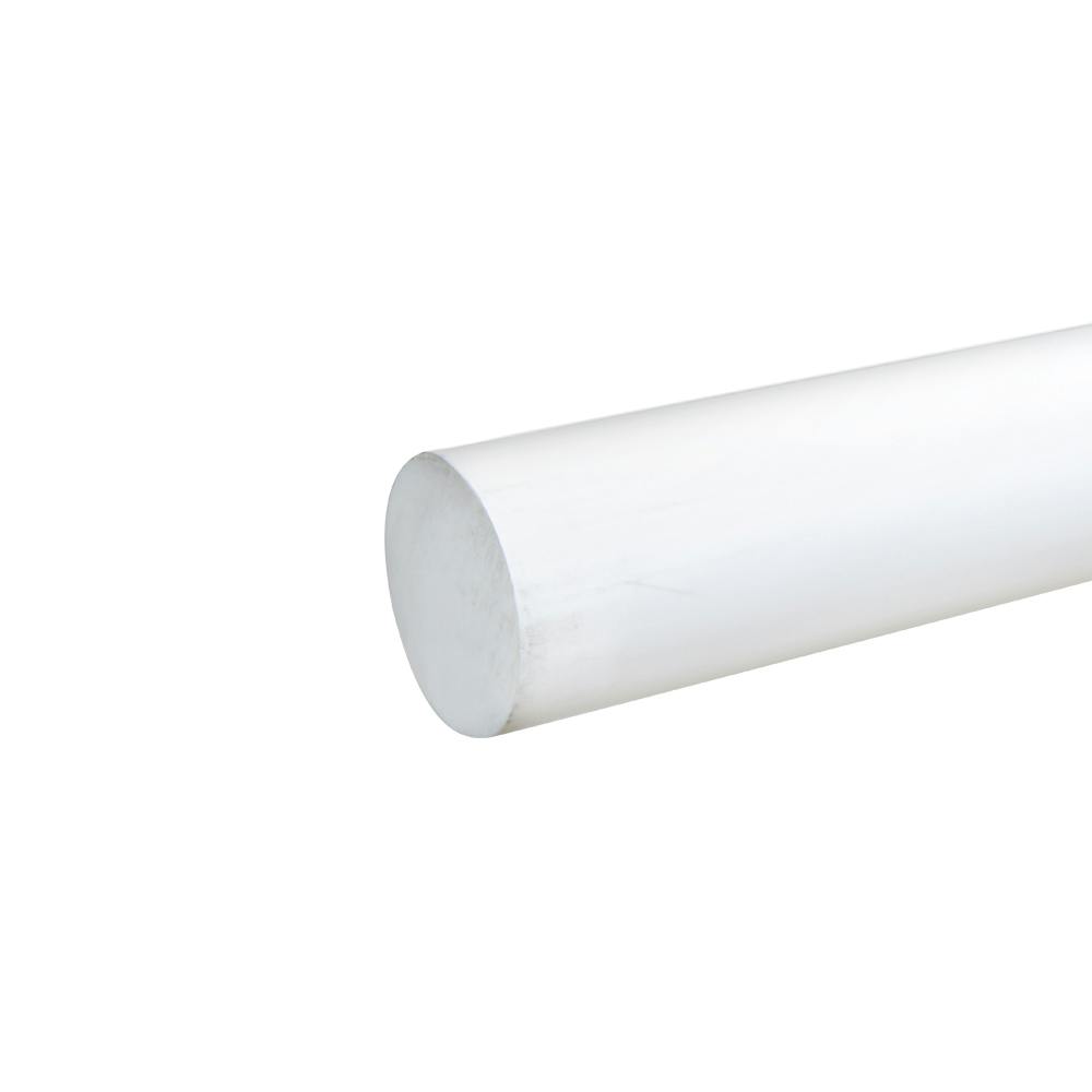 1-5/8" Dia. White PVC Solid Round Rod - 5' Length