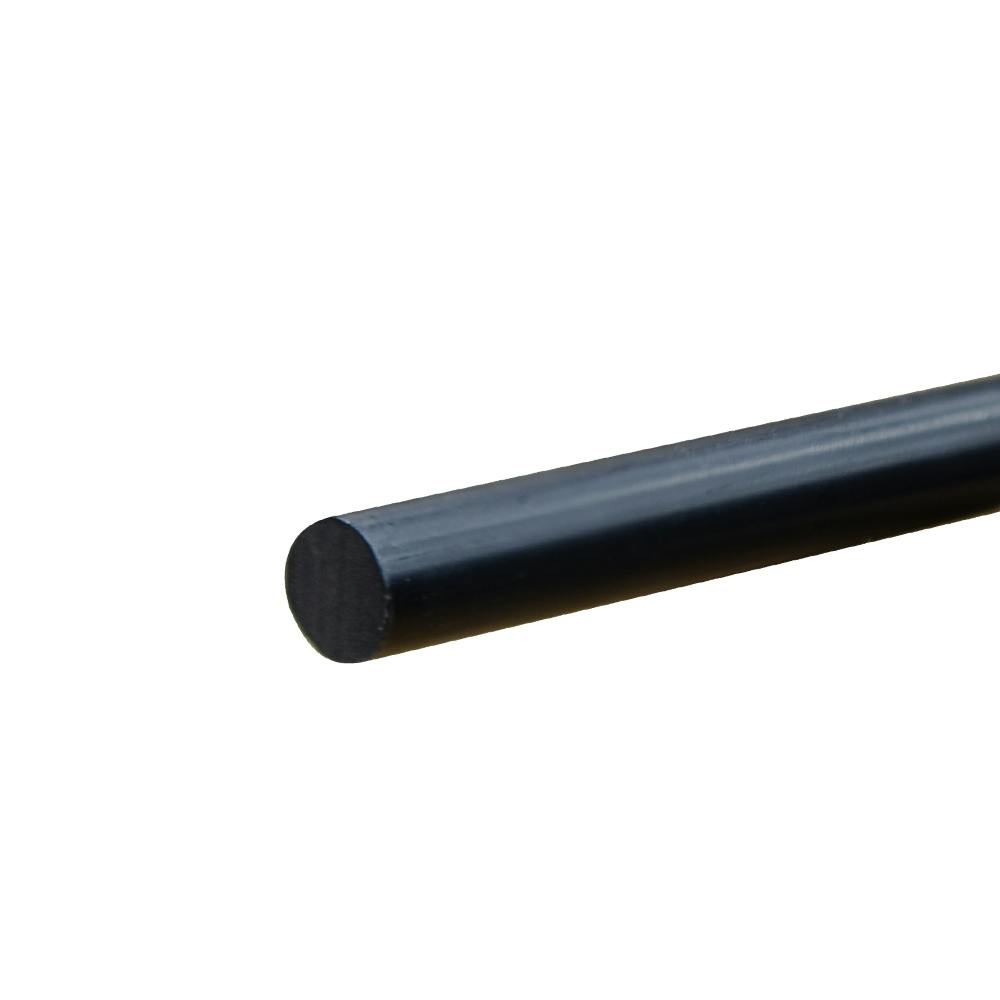 3/8" Dia. Black PVC Solid Round Rod - 5' Length