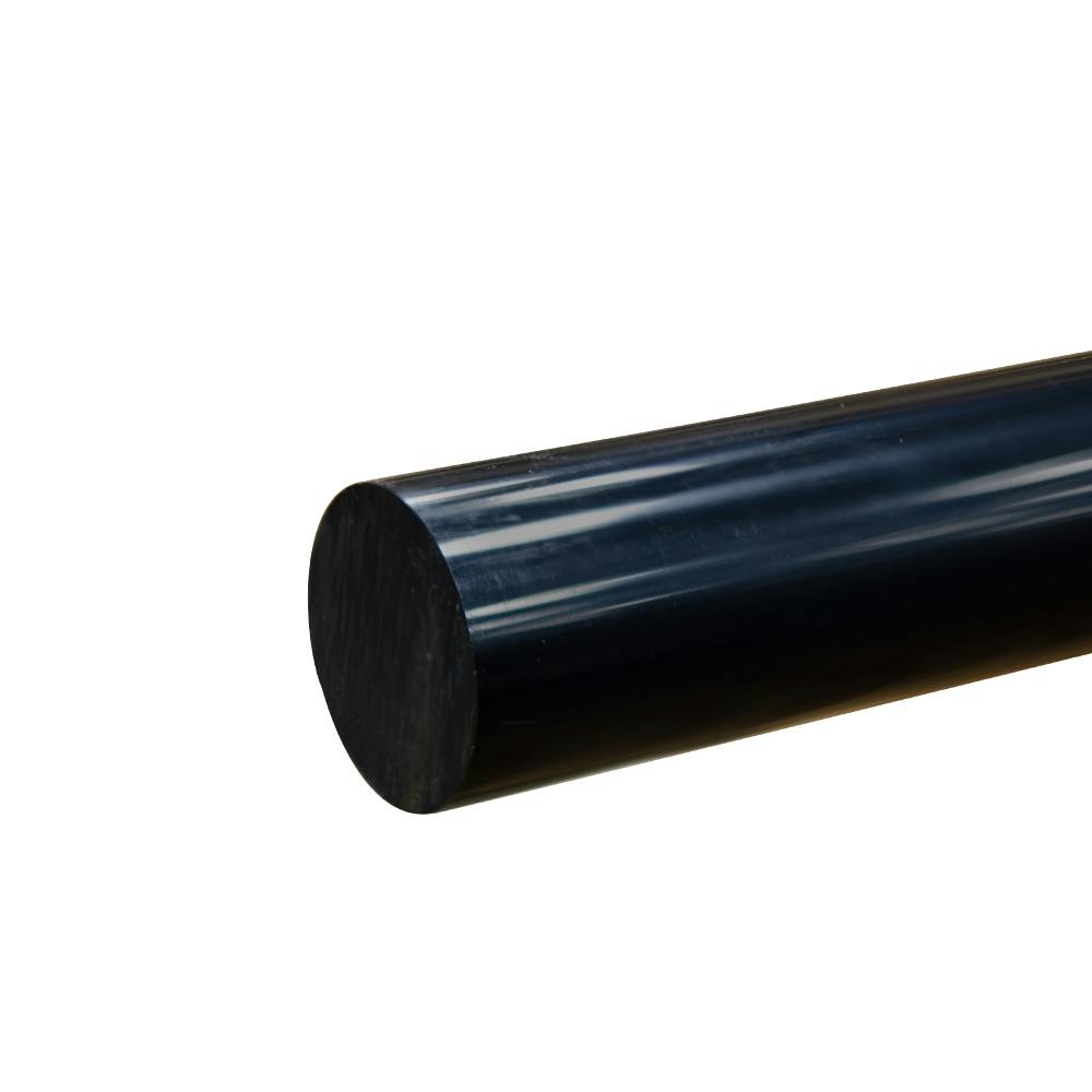 1-1/4" Dia. Black PVC Solid Round Rod - 5' Length