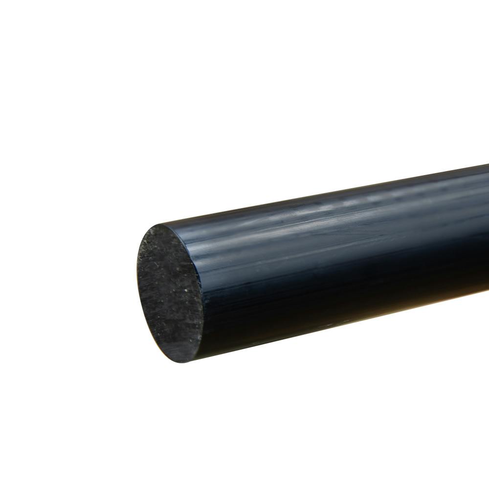 1-5/8" Dia. Black PVC Solid Round Rod - 5' Length