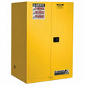 60 Gallon Self -Close Justrite® Sure-Grip® EX Vertical Drum Cabinet with Roller Assembly