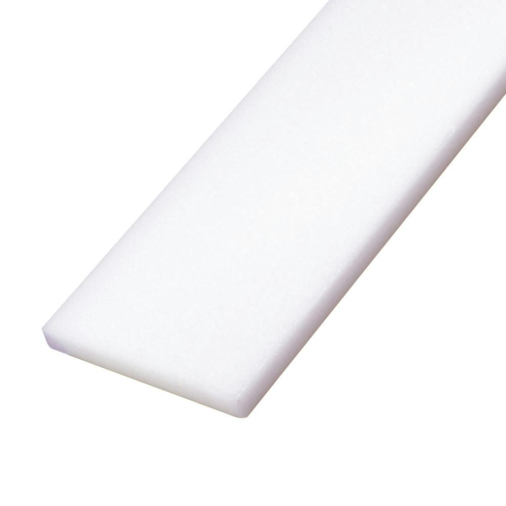 3/4" x 5" White UHMW Polyethylene Rectangular Bar - 10' Length