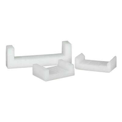 3-1/4" ID W x 3/4" ID Hgt. & 4" OD W x 1-1/4" OD Hgt. Natural UHMW Extruded Chain Guide Channel - 5' Length