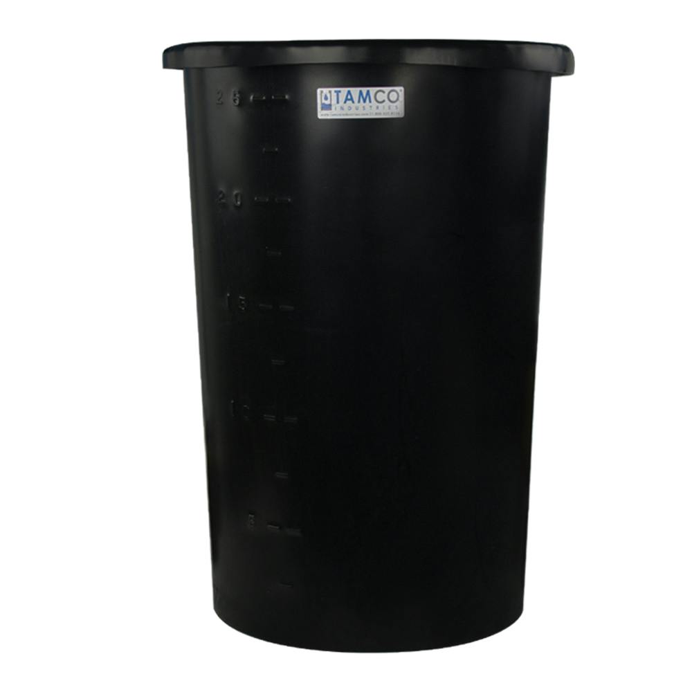 25 Gallon Black Tapered Tank - 20" Dia. x 28" High
