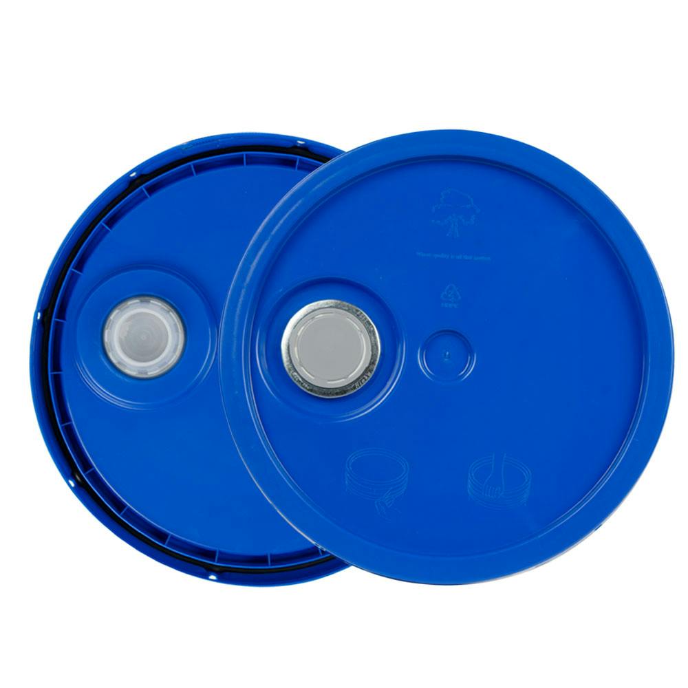 3-1/2 to 5-1/4 Gallon Blue HDPE Economy Round Bucket Lid with Pour Spout