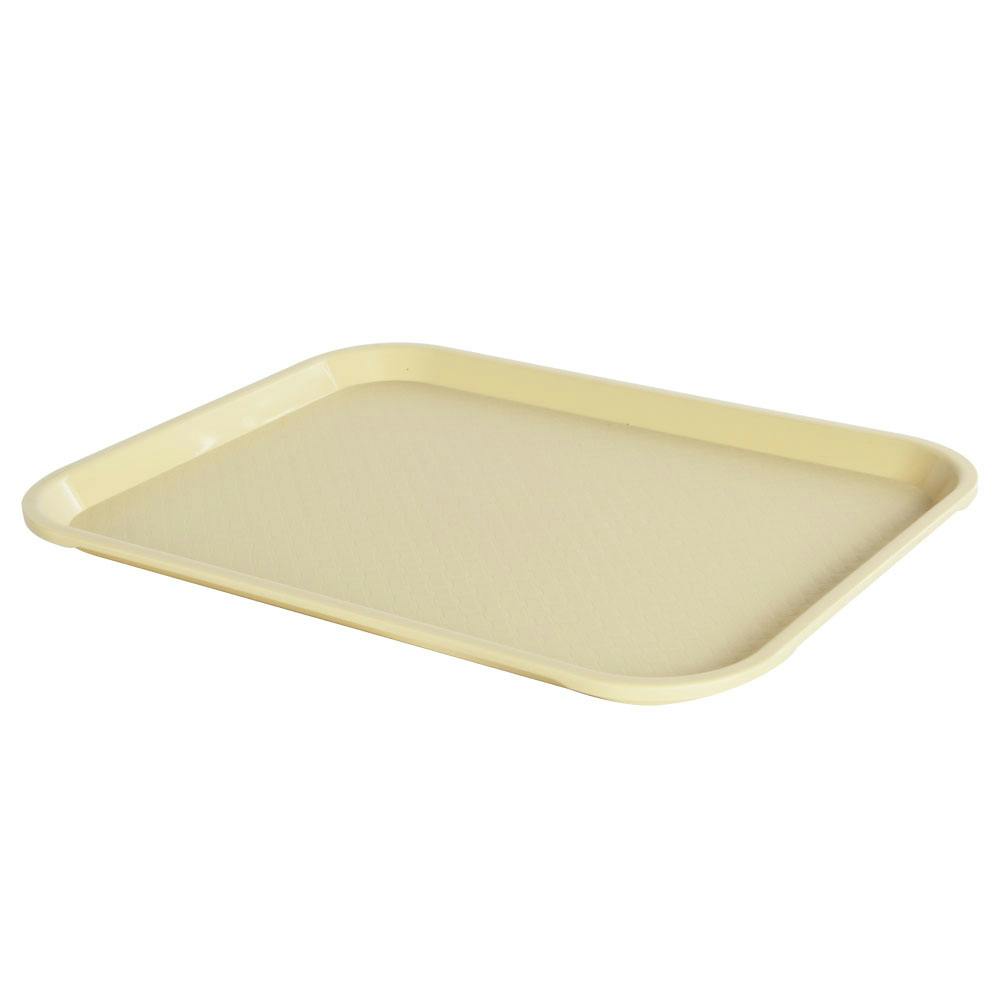 Almond Polypropylene Food Tray - 13-13/16" L x 10-11/16" W x 1" Hgt.