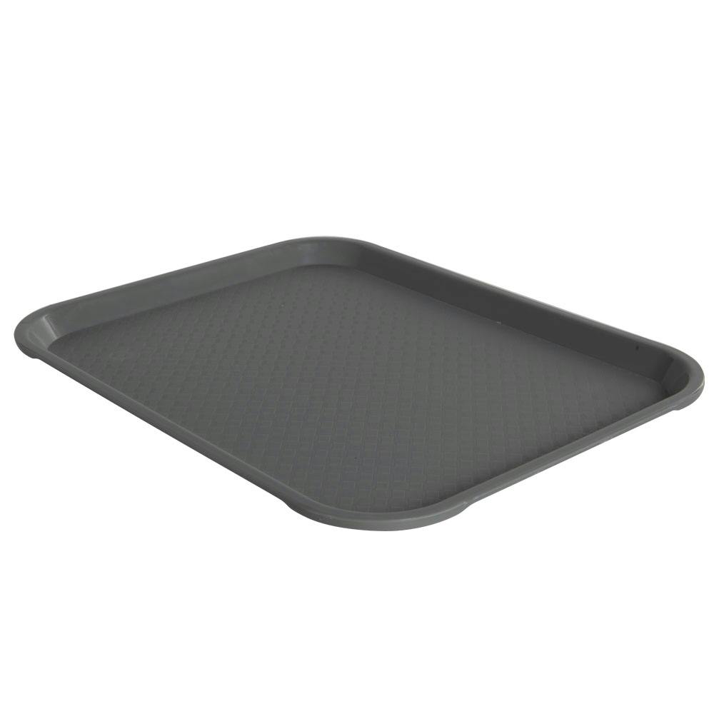 Gray Polypropylene Food Tray - 13-13/16" L x 10-11/16" W x 1" Hgt.