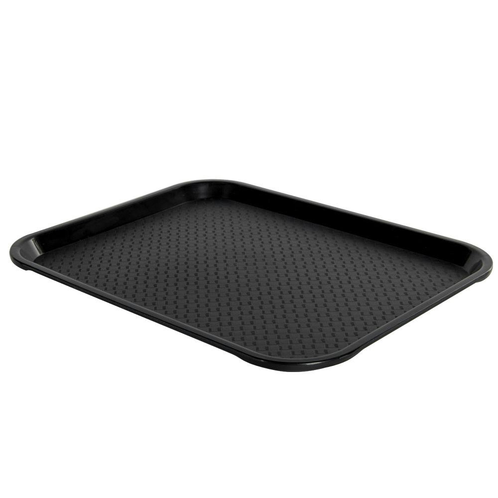 Black Polypropylene Food Tray - 13-13/16" L x 10-11/16" W x 1" Hgt.