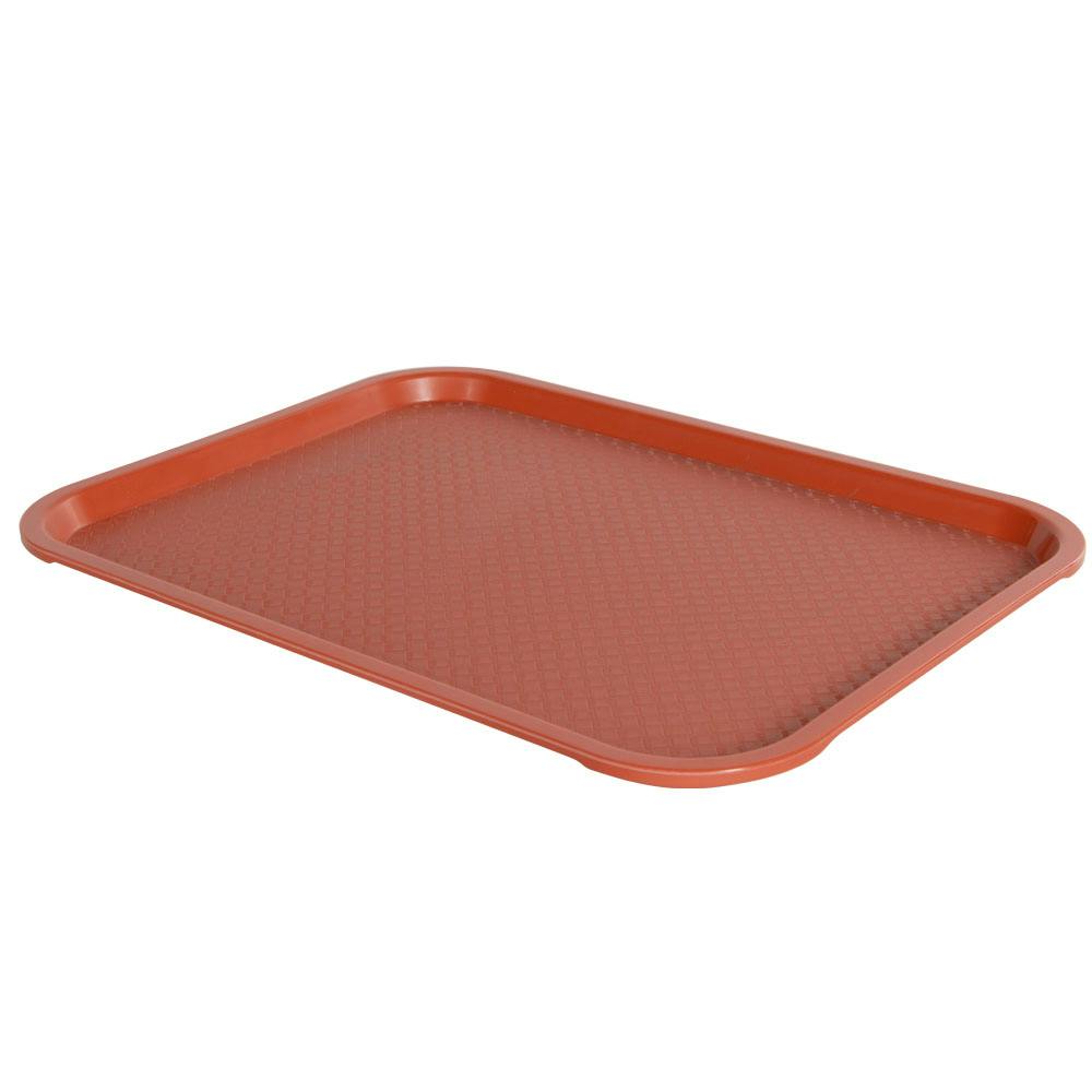 Orange Polypropylene Food Tray - 13-13/16" L x 10-11/16" W x 1" Hgt.