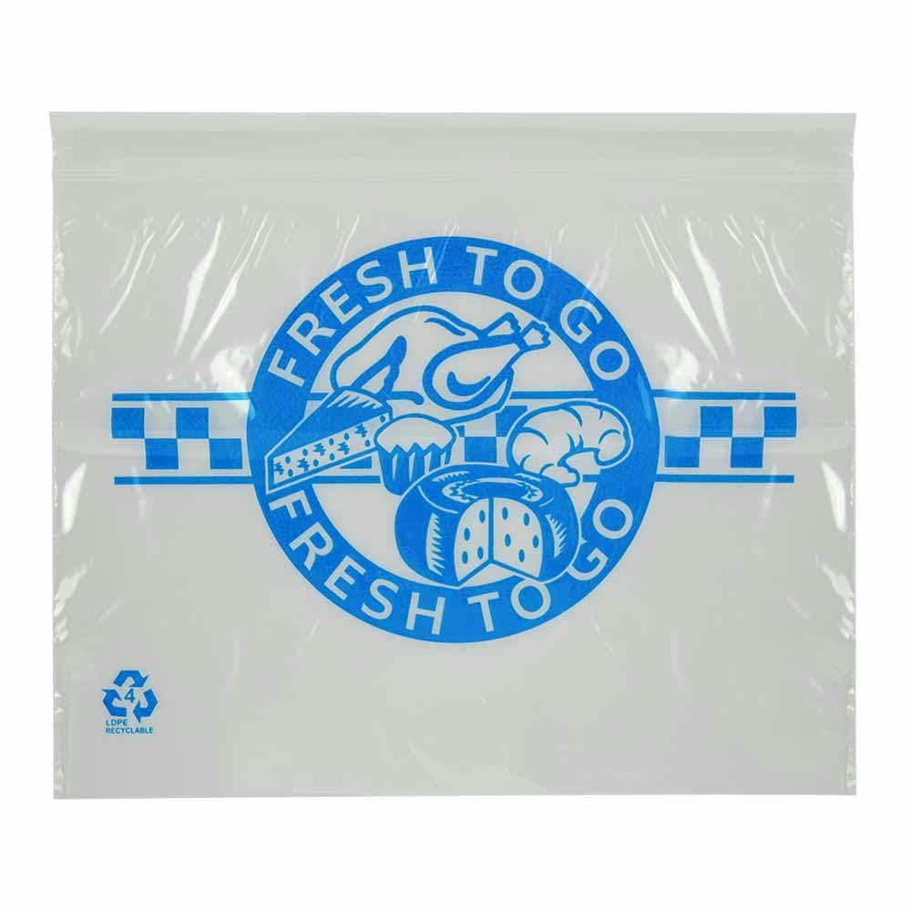 10" x 8" x 1.25 mil Seal Top Deli Bags with " Fresh To Go" Imprint
