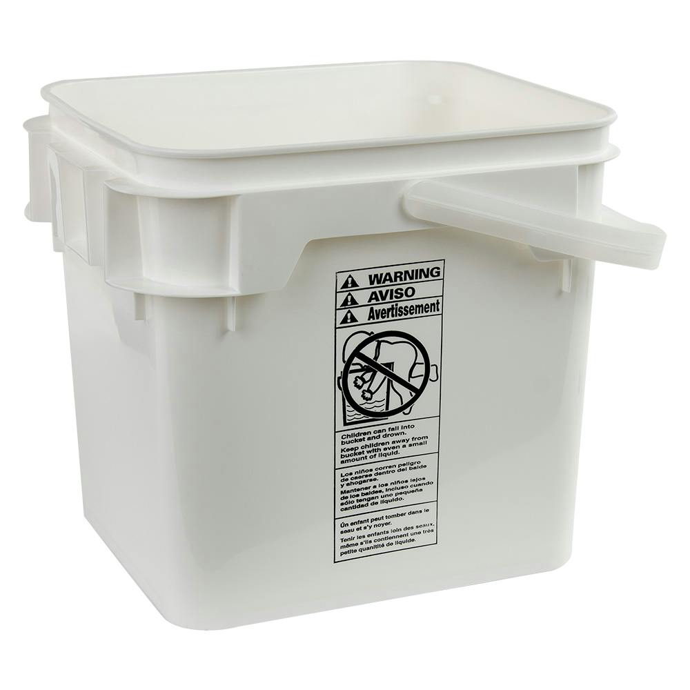 4 Gallon White Life Latch® Square Pail