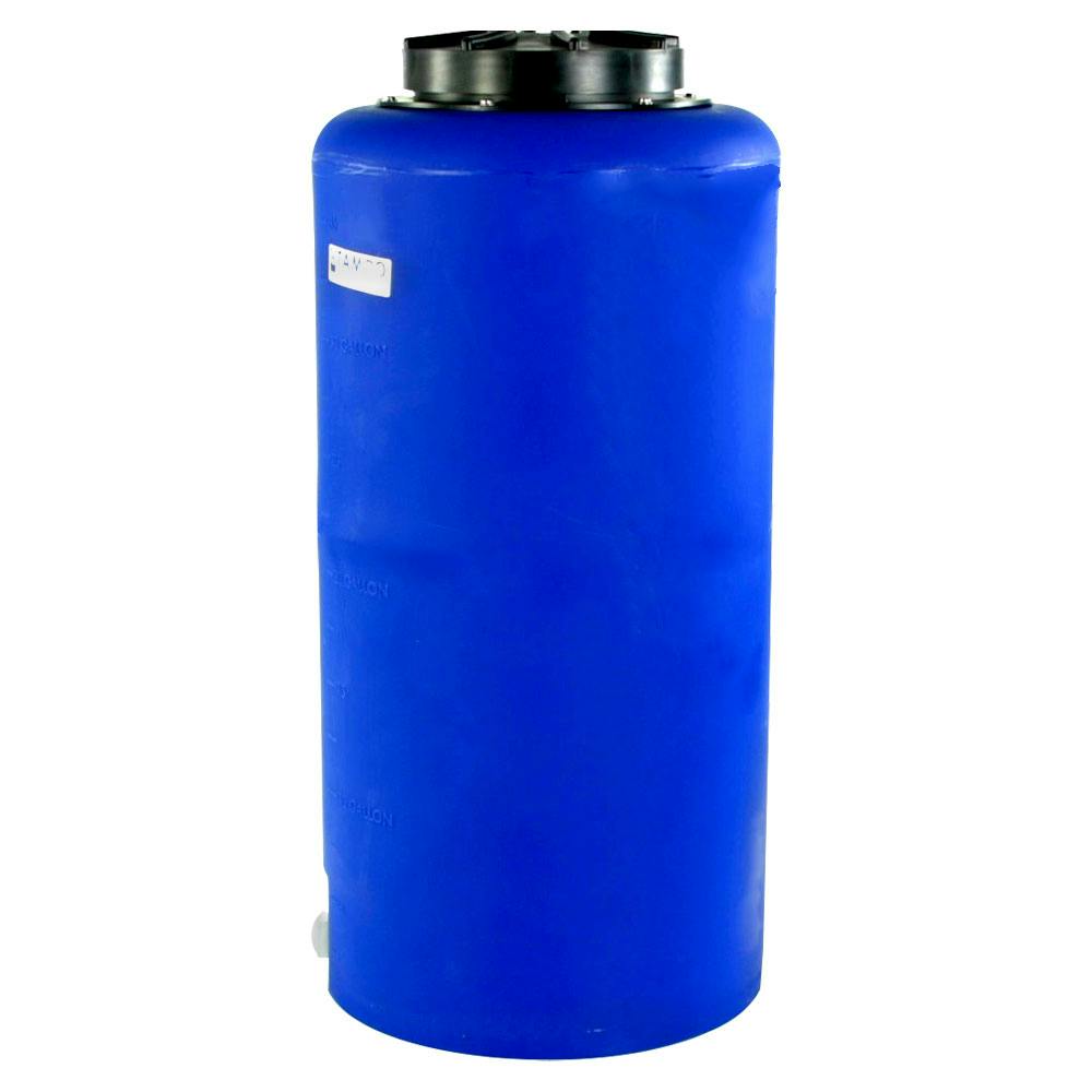 35 Gallon Tamco® Vertical Blue PE Tank with 12-1/2" Lid & 3/4" Fitting - 19" Dia. x 37" Hgt.