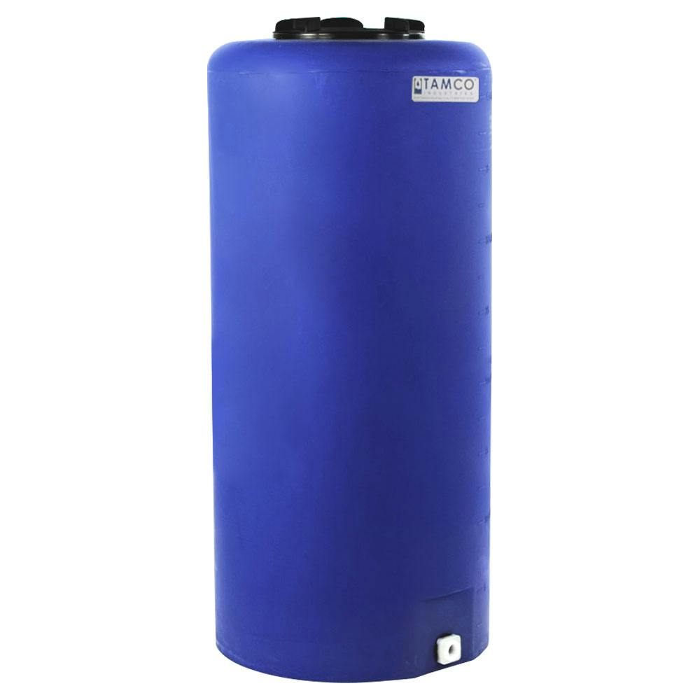 40 Gallon Tamco® Vertical Blue PE Tank with 8" Lid & 3/4" Fitting - 19" Dia. x 41" Hgt.