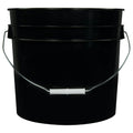 3-1/2 Gallon Black HDPE Economy Round Bucket with Wire Bail Handle & Plastic Hand Grip (Lid sold separately)