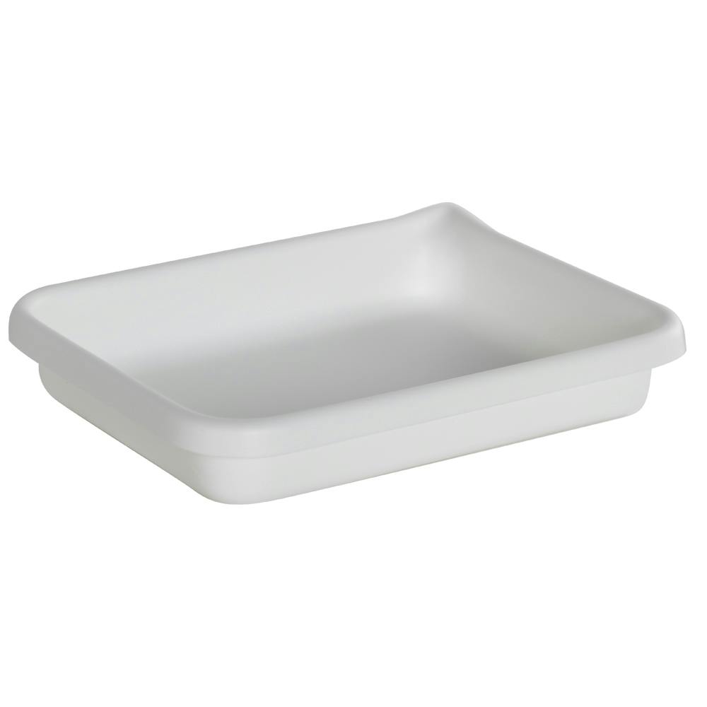 8-3/4" L x 6-7/8" W x 1-1/2" Hgt. White HDPE Developing Tray with Pour Spout