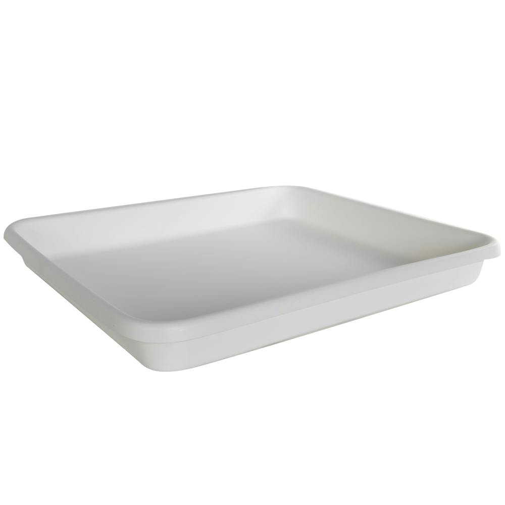 24-1/4" L x 20-1/4" W x 3" Hgt. White HDPE Developing Tray with Pour Spout