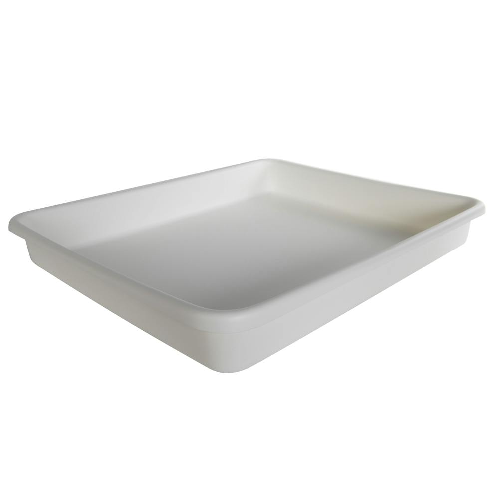 46-1/2" L x 36-3/8" W x 4-1/2" Hgt. White HDPE Developing Tray with No Spout