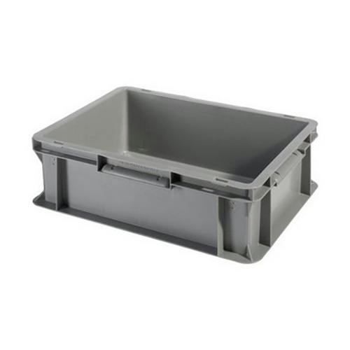 16" L x 12" W x 4-1/2" Hgt. Gray Container with Solid Sides & Base
