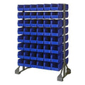 Double Sided Rack with 16 Rails & 96 Blue Bins 11-7/8" L x 5-1/2" W x 5" Hgt.