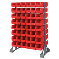Double Sided Rack with 16 Rails & 96 Red Bins 11-7/8" L x 5-1/2" W x 5" Hgt.