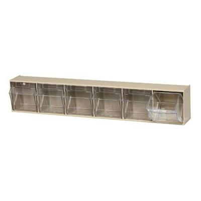 23-5/8" L x 4-1/2" W x 3-5/8" Hgt. Ivory Tip Out Storage System with 6 Bins