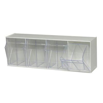 23-5/8" L x 8-1/8" W x 6-5/8" Hgt. White Tip Out Storage System with 4 Bins