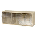 23-5/8" L x 9-1/2" W x 7-3/4" Hgt. Ivory Tip Out Storage System with 3 Bins