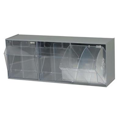 23-5/8" L x 9-1/2" W x 7-3/4" Hgt. Gray Tip Out Storage System with 3 Bins