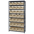 12" W x 36" L x 75" Hgt. Storage Unit w/8 Shelves & 28 Ivory Bins 14-3/4" L x 8-1/4" W x 7" Hgt.