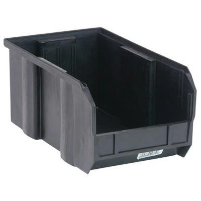 Quantum® Black Conductive Stack & Hang Bin - 14-3/4" L x 8-1/4" W x 7" Hgt.