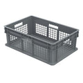 24" L x 16" W x 8" Hgt. Akro-Mils® Straight-Walled Gray Container w/Mesh Sides & Solid Base