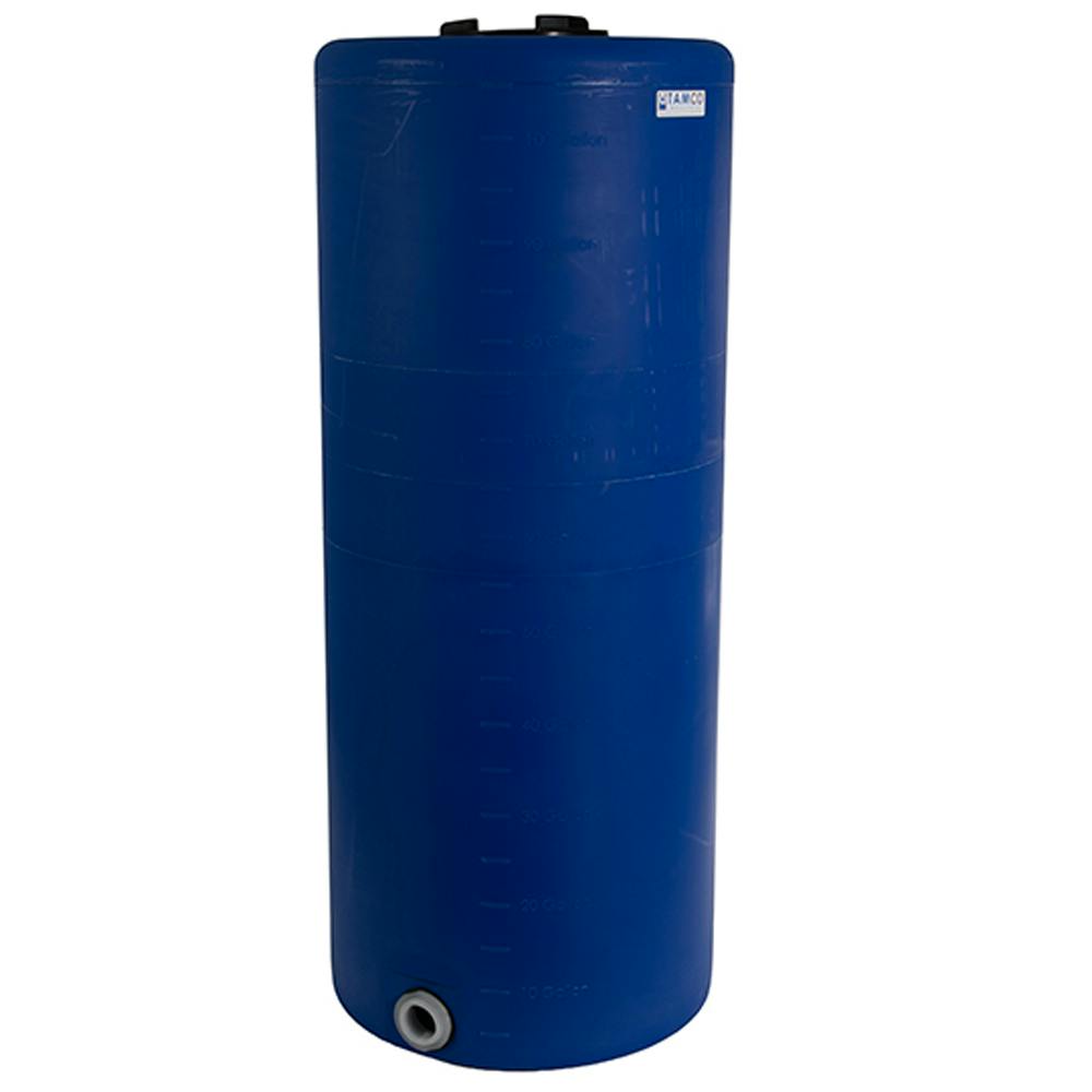 105 Gallon Tamco® Vertical Blue PE Tank with 8" Lid & 2" Fitting - 24" Dia. x 60" Hgt.