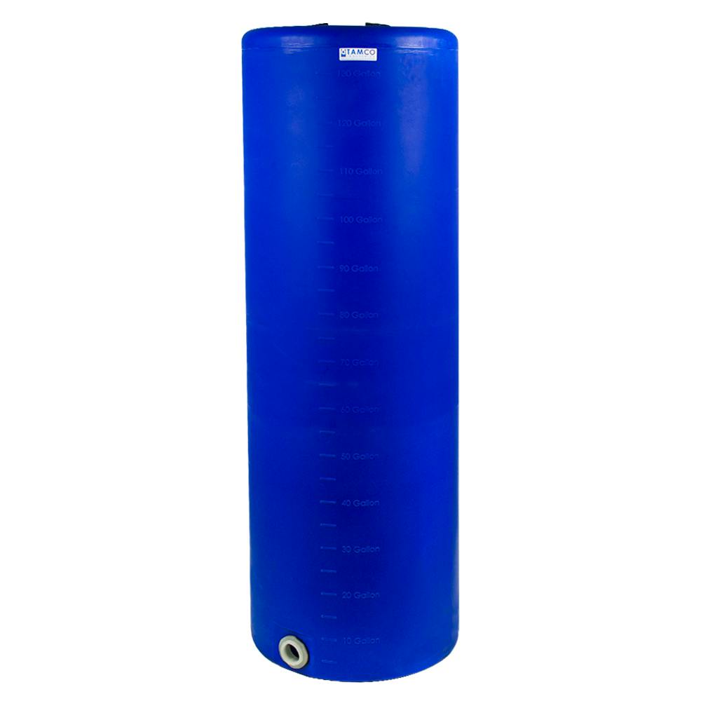 135 Gallon Tamco® Vertical Blue PE Tank with 8" Lid & 2" Fitting - 24" Dia. x 76" Hgt.