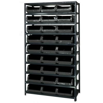 Magnum Bin Unit with 10 Shelves & 27 Black Bins 19-3/4" L x 12-3/8" W x 5-7/8" Hgt.