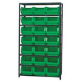 Magnum Bin Unit with 8 Shelves & 21 Green Bins 19-3/4" L x 12-3/8" W x 7-7/8" Hgt.