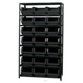 Magnum Bin Unit with 8 Shelves & 21 Black Bins 19-3/4" L x 12-3/8" W x 7-7/8" Hgt.