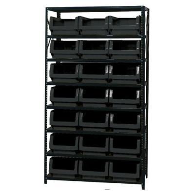 Magnum Bin Unit with 8 Shelves & 21 Black Bins 19-3/4" L x 12-3/8" W x 7-7/8" Hgt.