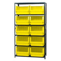 Magnum Bin Unit with 6 Shelves & 10 Yellow Bins 19-3/4" L x 18-3/8" W x 11-7/8" Hgt.