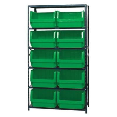 Magnum Bin Unit with 6 Shelves & 10 Green Bins 19-3/4" L x 18-3/8" W x 11-7/8" Hgt.